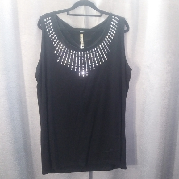 New Black Jeweled Tank Tops - Picture 1 of 4